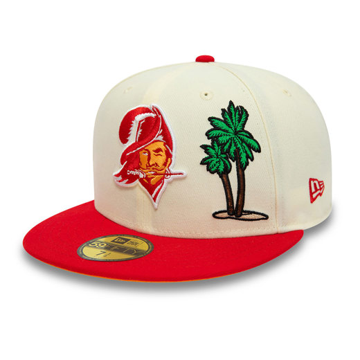 Weiße Tampa Bay Buccaneers NFL Palm 59FIFTY Fitted Cap