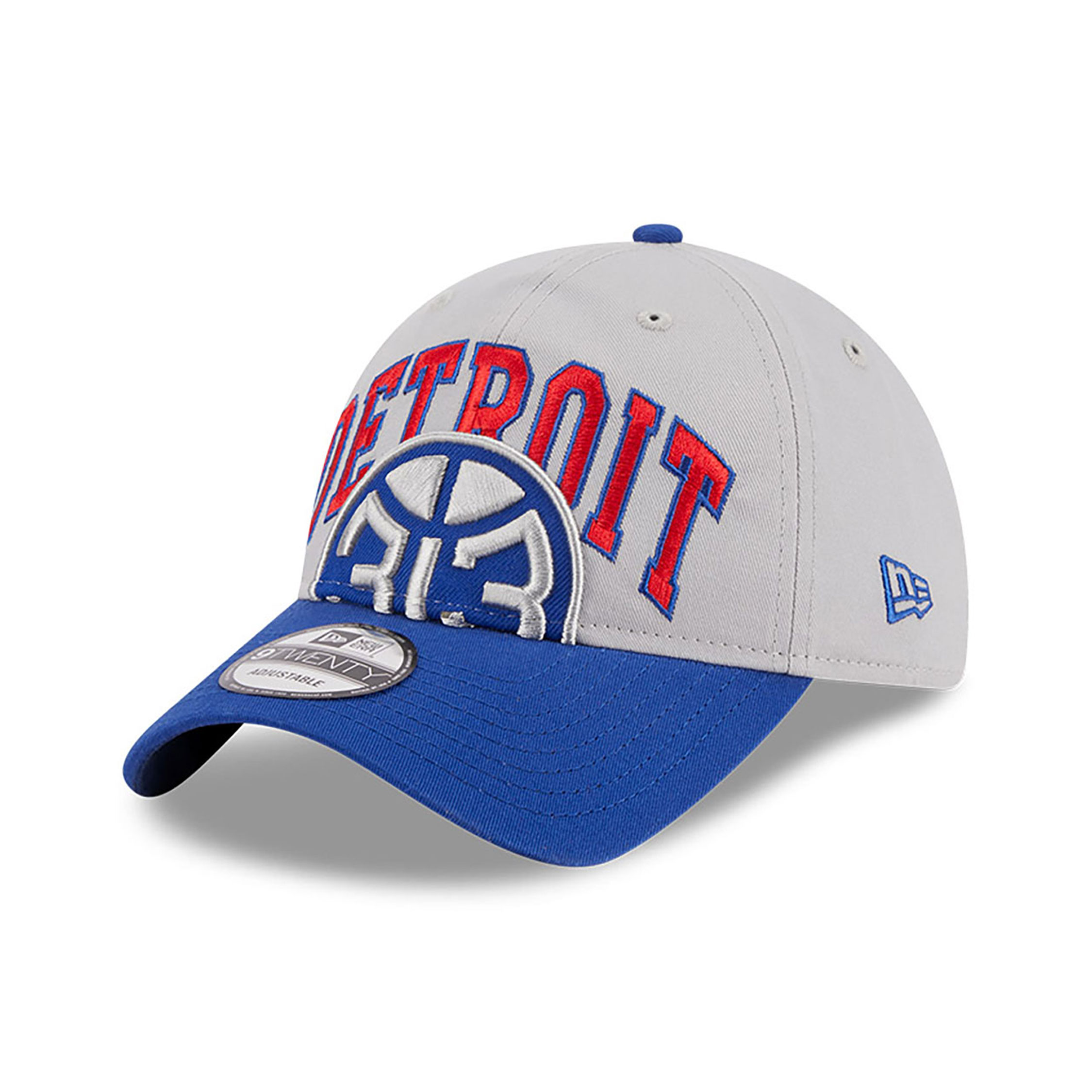 New Era NBA Detroit Pistons Snapback Hat Cap Blue Red Leather