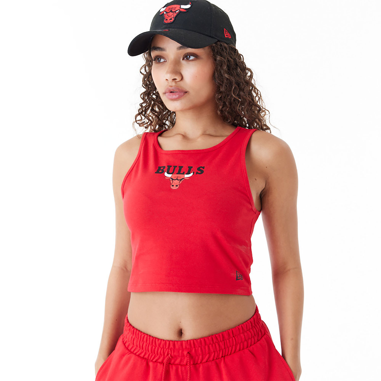 Chicago Bulls Womens NBA Team Logo Red Crop Tank Top