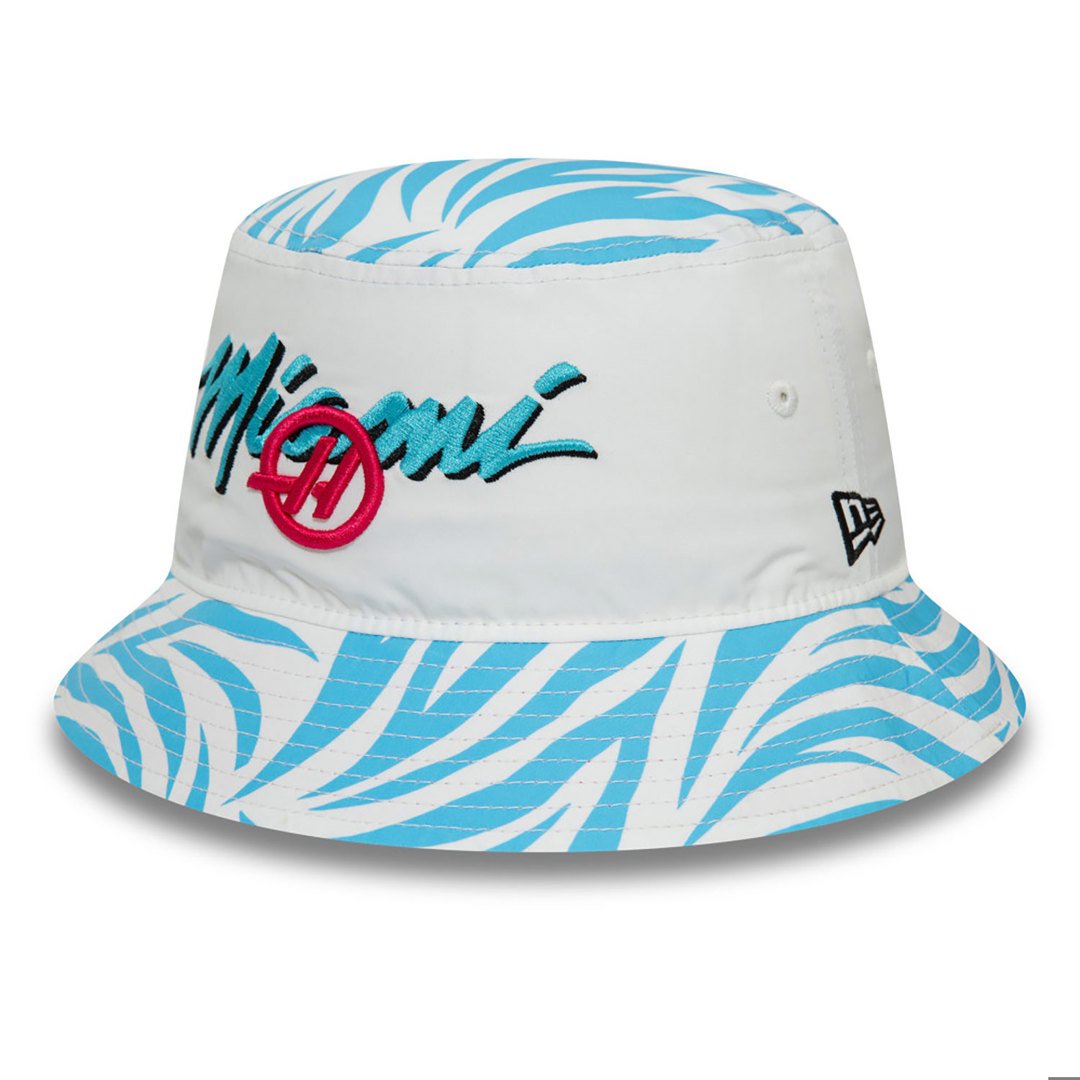 Weißer MoneyGram Haas F1 Miami Race Special Bucket Hat