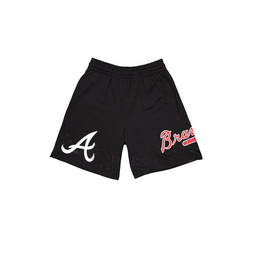 Schwarze Atlanta Braves MLB Custom Mesh Shorts