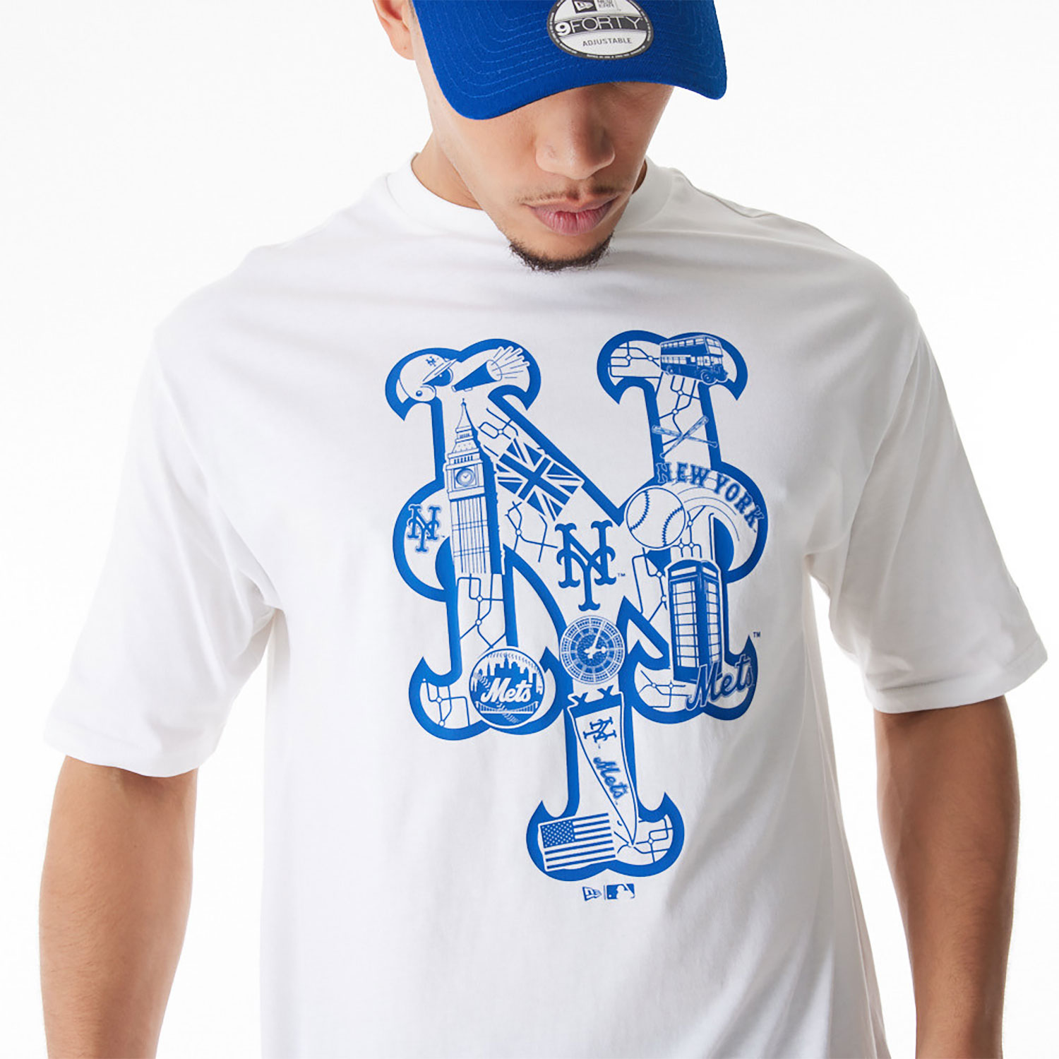 New York Mets MLB London Series 2024 City Weißes Oversized T-Shirt